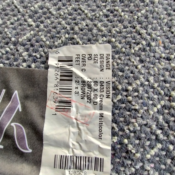 NWOT Adiva Cream Multicolored Area Rug 2'x3' - Picture 4 of 4